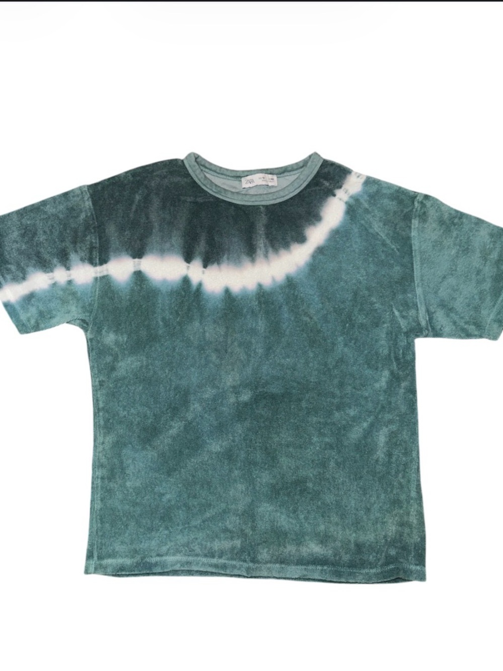 ZARA Kids Tie-Dye Terry Short Sleeve Tee - Green
